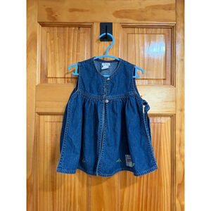 Babymini par Catimini Girls Denim Dress Tunic Sleeveless Embroidered 12M